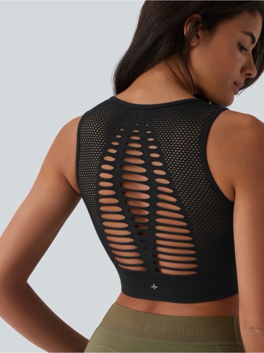 Halara OneForm Seamless Flow Cut-Out Built-in Bra Yoga Tank Top NWT